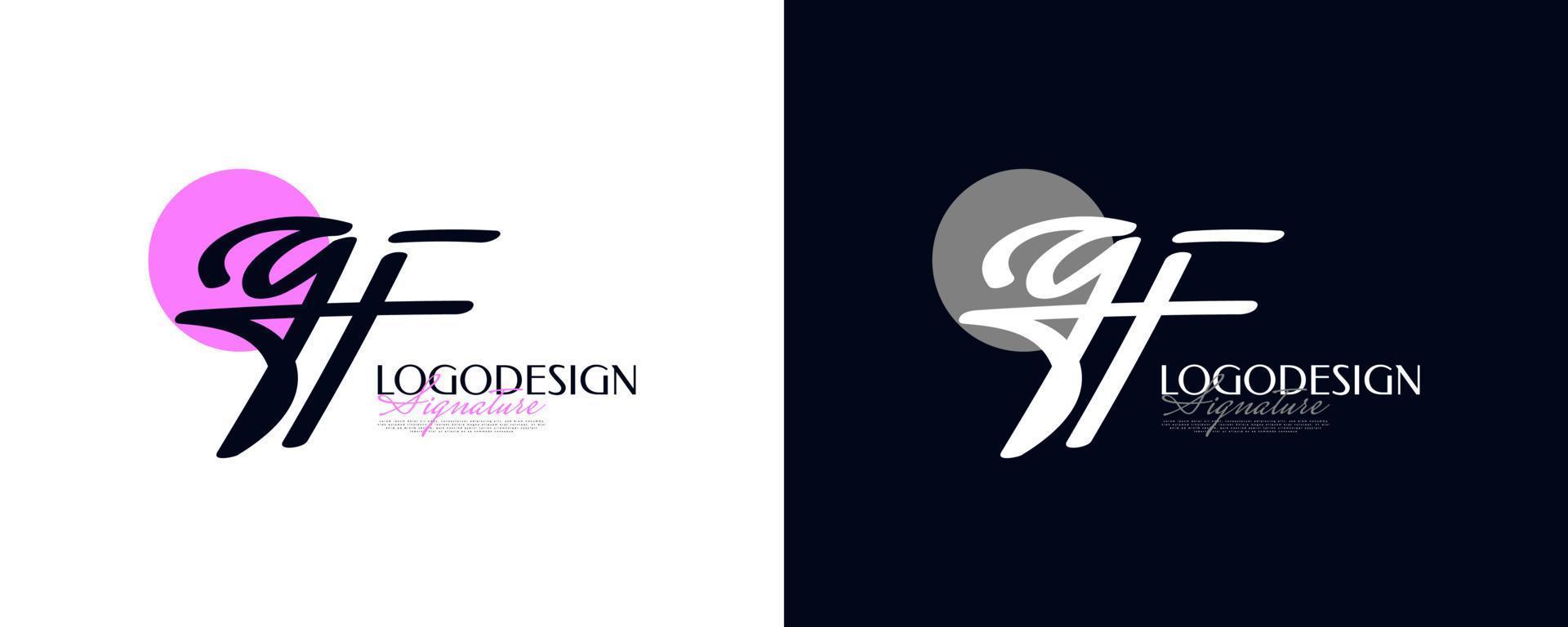 diseño inicial del logotipo g y f en un estilo de escritura elegante y minimalista. logotipo o símbolo de la firma gf para bodas, moda, joyería, boutique e identidad comercial vector