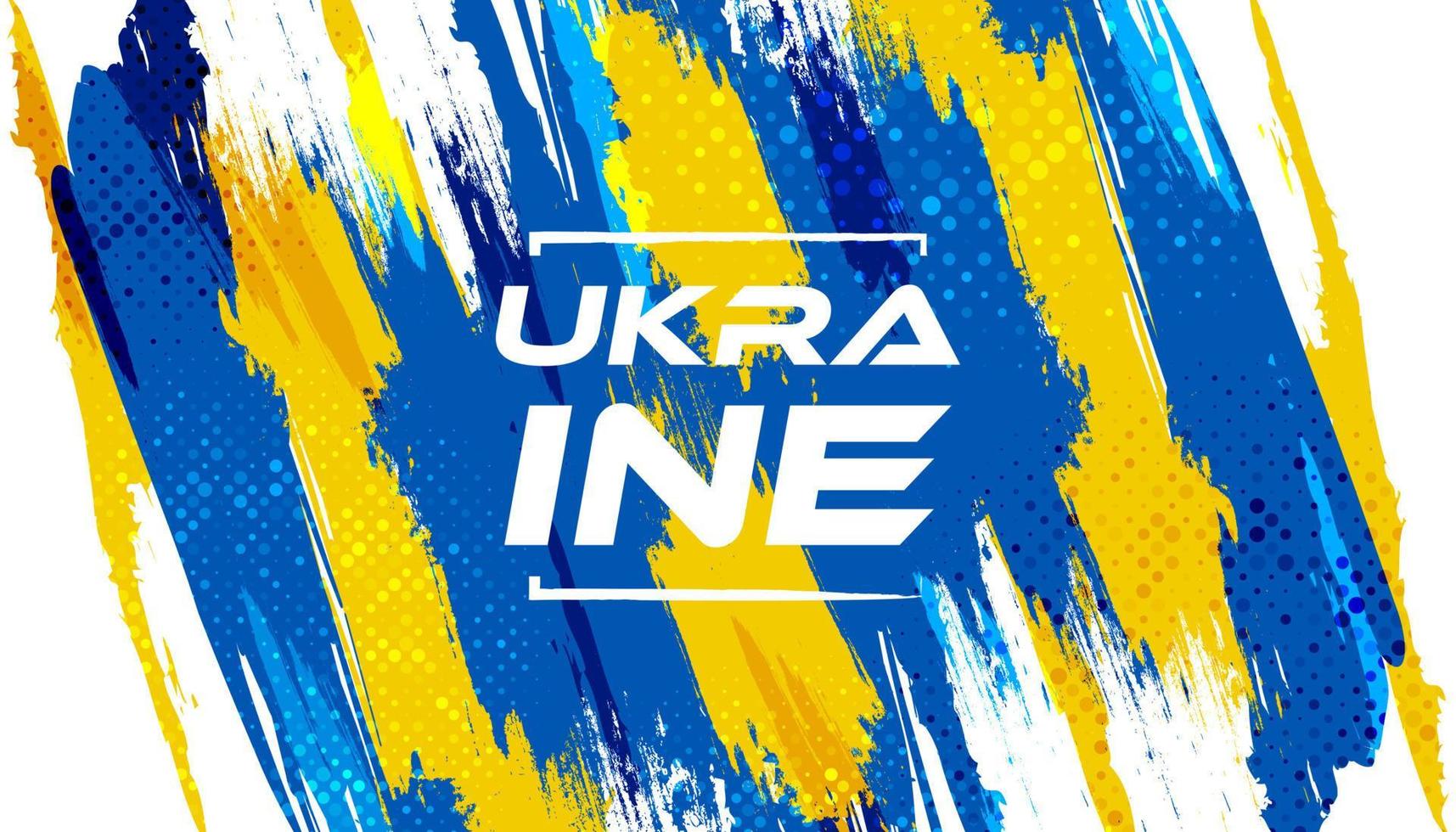 Ukraine Flag with Brush Concept. Flag of Ukraine in Grunge Style. Pray for Ukraine. Hand Painted Brush Flag of Ukraine Country vector
