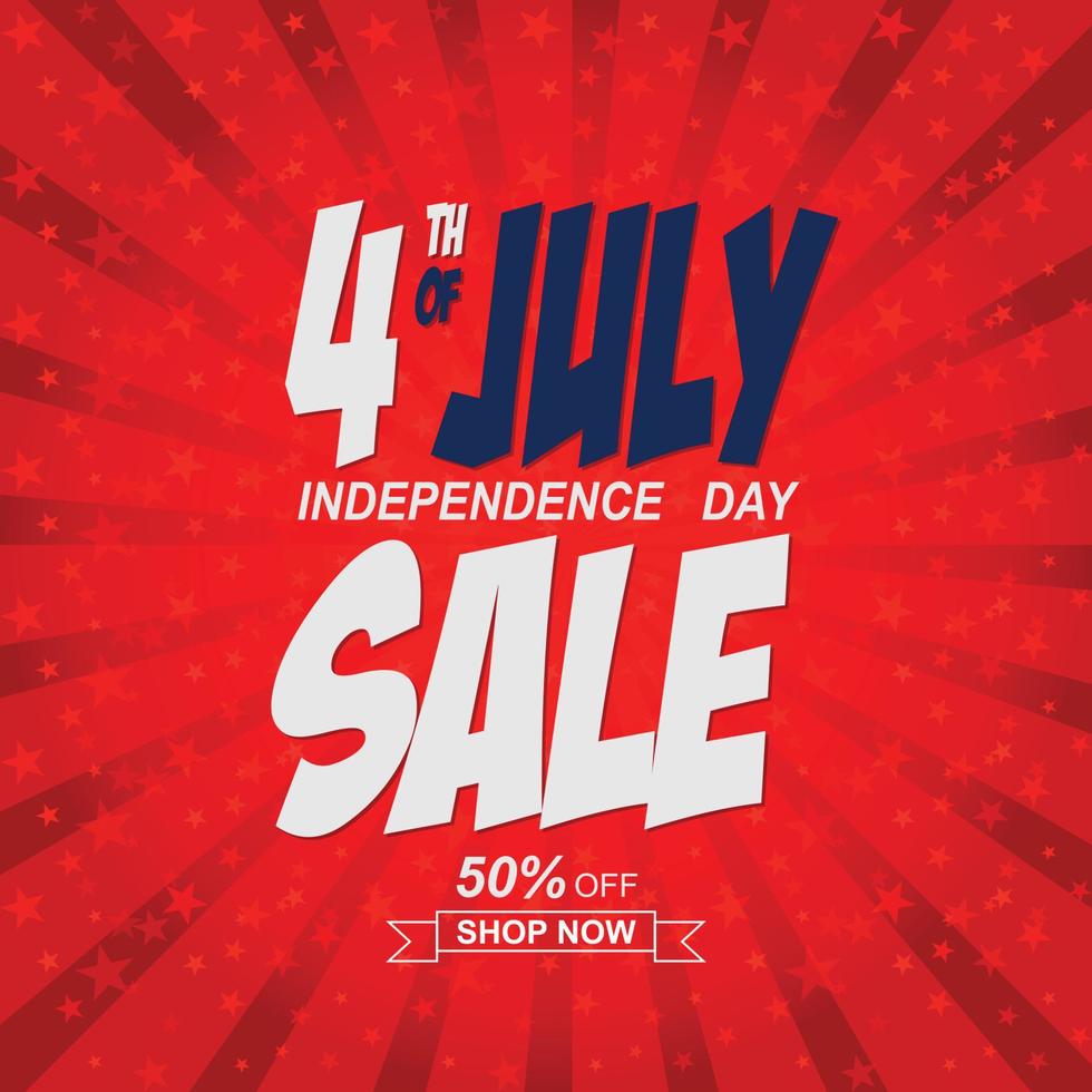 Fourth of July USA Independence day sale banner design template vector illustration