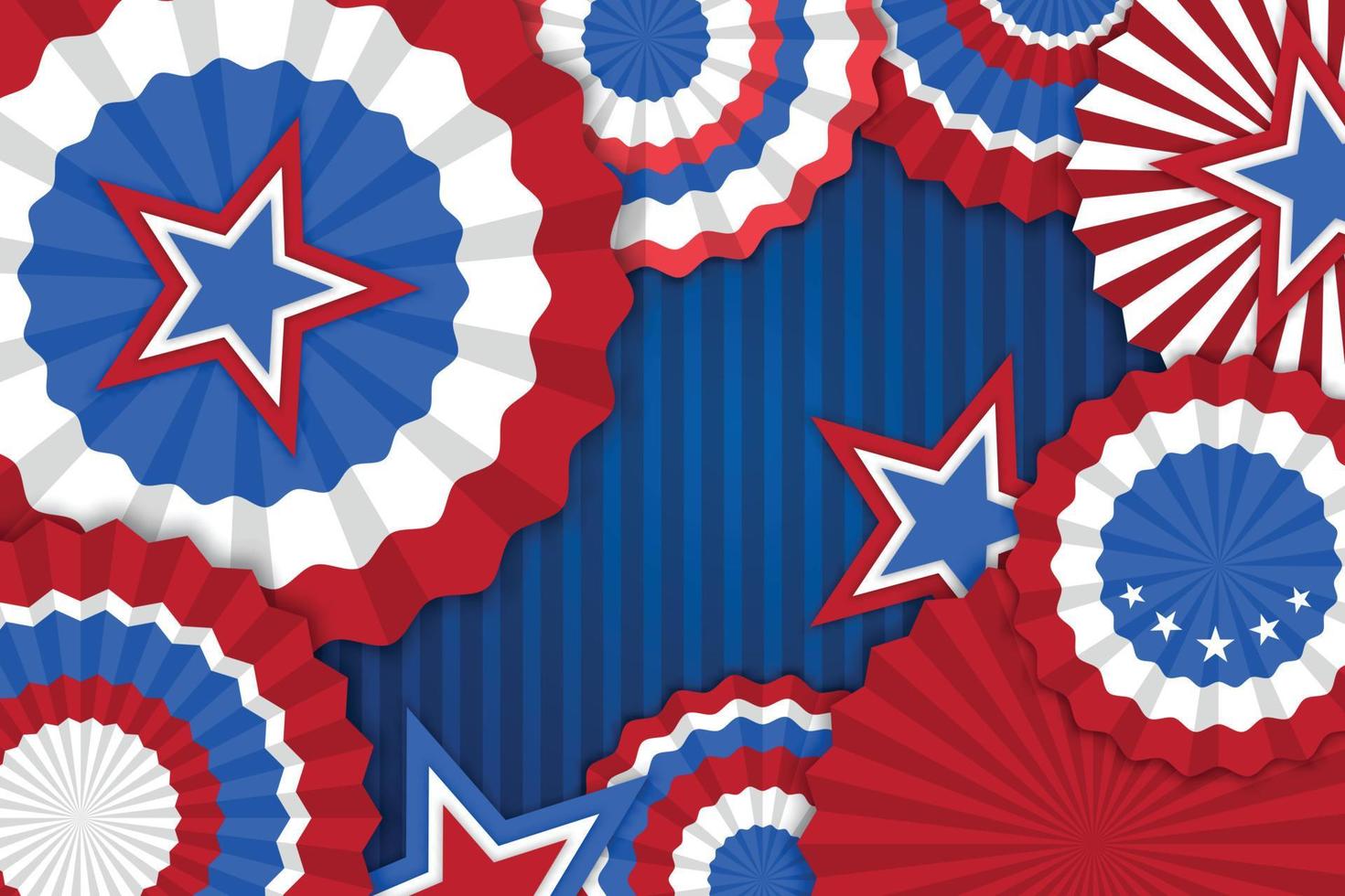 4th of July banner Vector illustration. Independence Day, US flag with 4th of July on blue background.