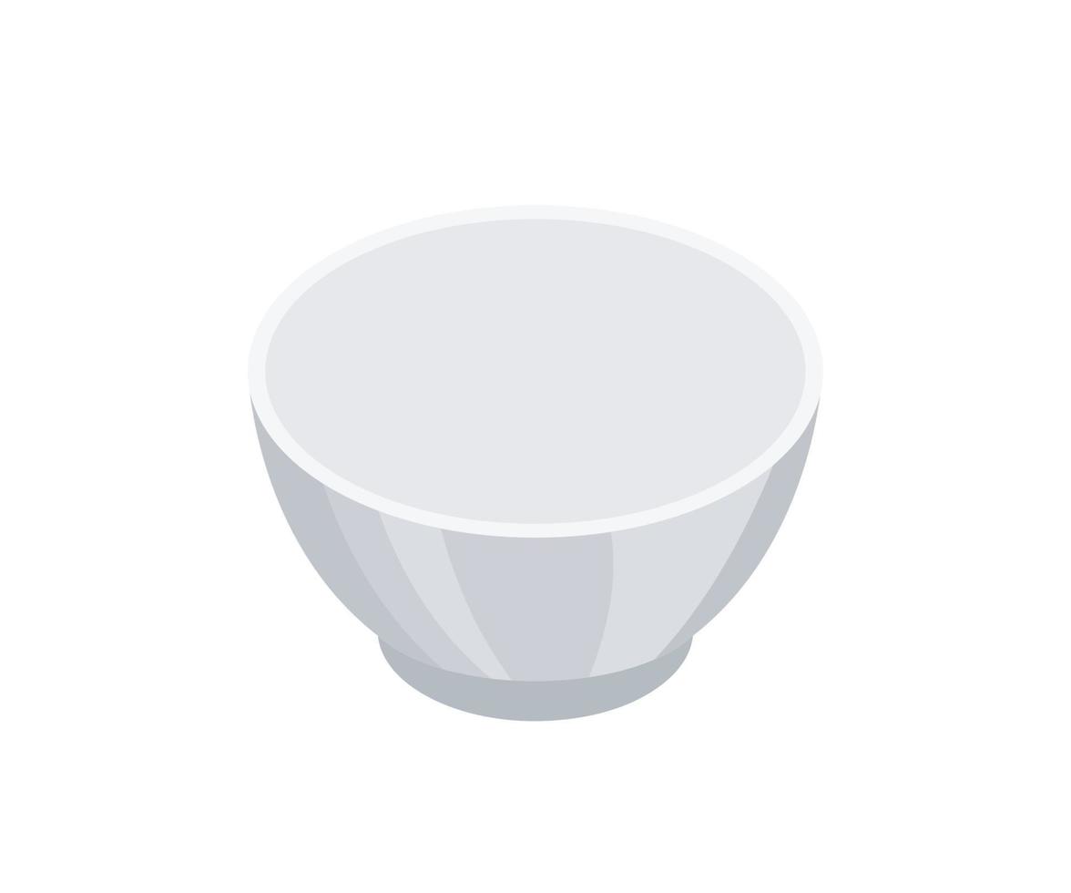 Isometric style illustration of a bowl vector