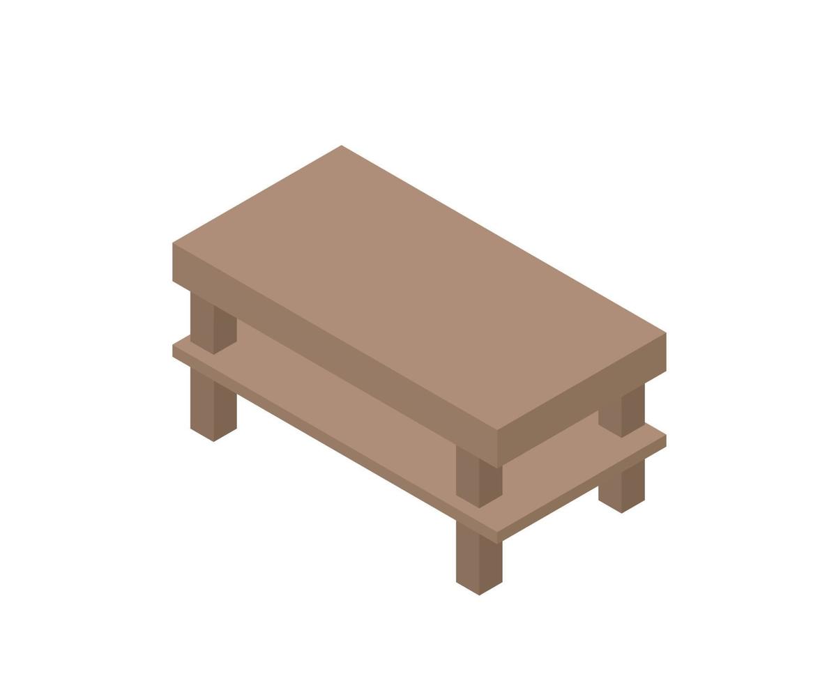 Isometric style illustration of a table vector