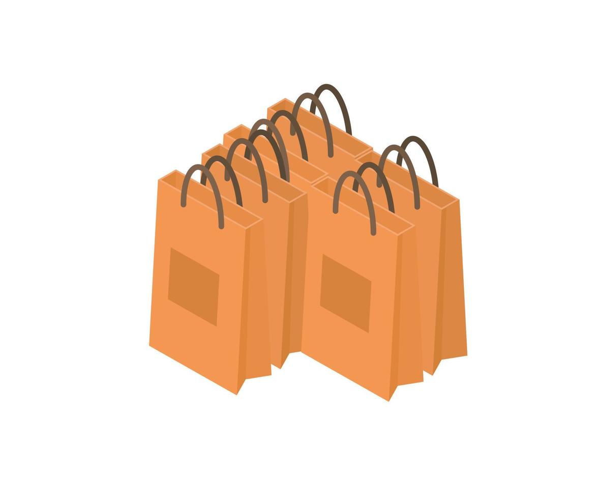 Shopping bag isometric style illustration vector