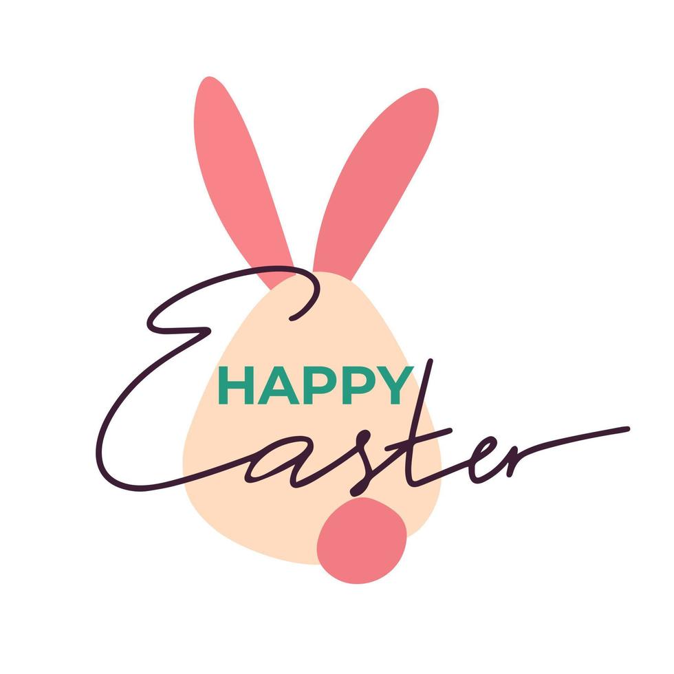 Happy Easter Egg with bunny ears design vector