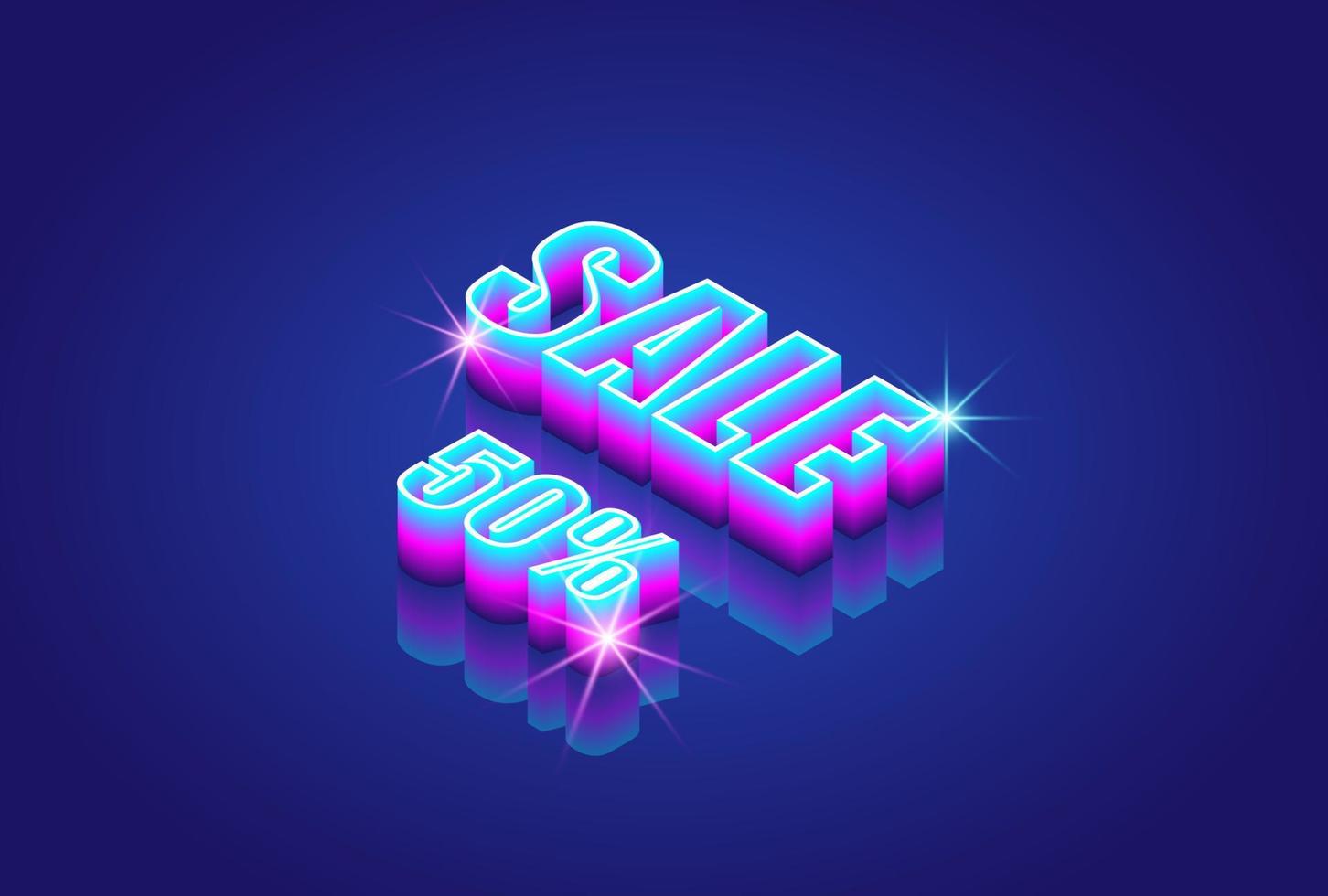 sale text 50 percent modern design in 3d style vector