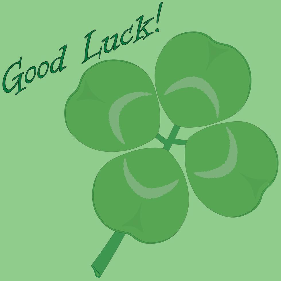 Four petal clover leaf for good luck vector illustration