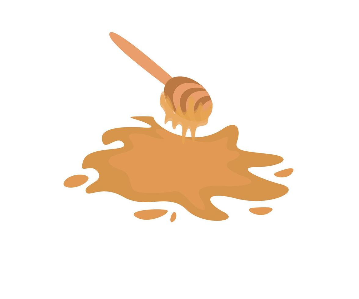 Isometric style illustration of a honey spill vector