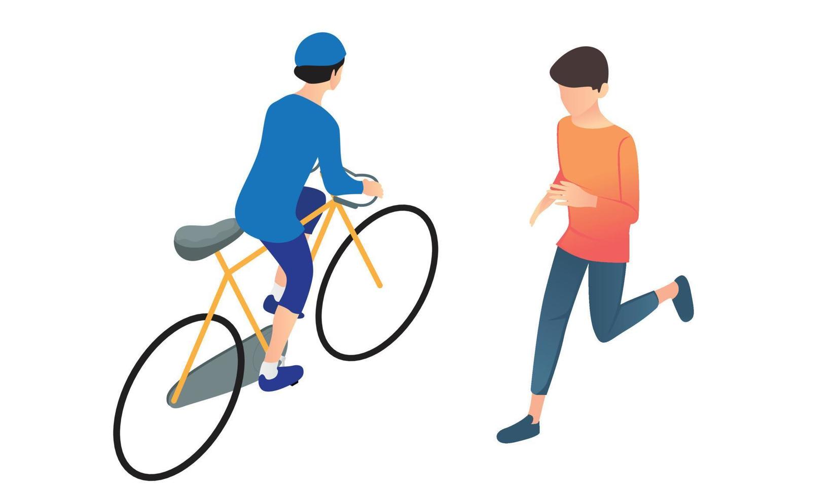 Isometric style running sports illustration vector