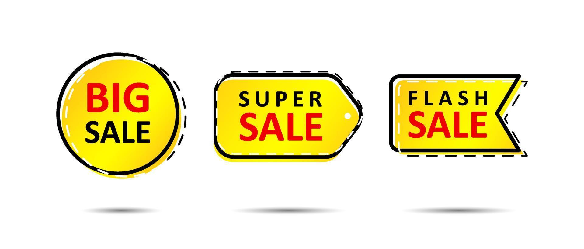 Sales Label. Sale and Special Offer Tag, Price Tag. Yellow and Simple Sales Label vector