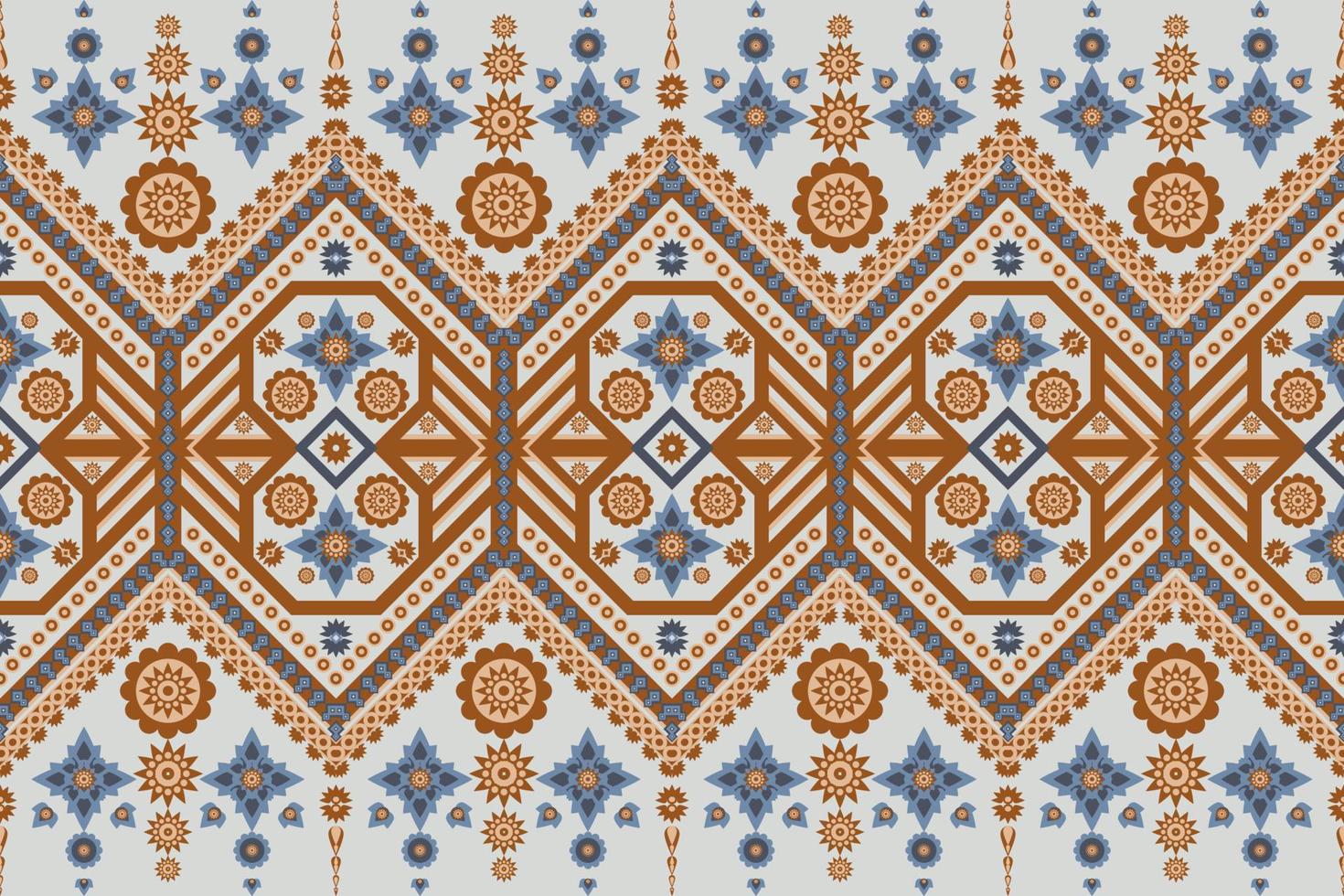 Traditional oriental ethnic geometric pattern design for background carpet wallpaper clothing wrap batik fabric vector illustration embroidery style.