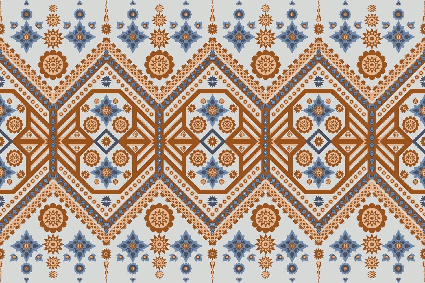 Traditional oriental ethnic geometric pattern design for background carpet wallpaper clothing wrap batik fabric vector illustration embroidery style.