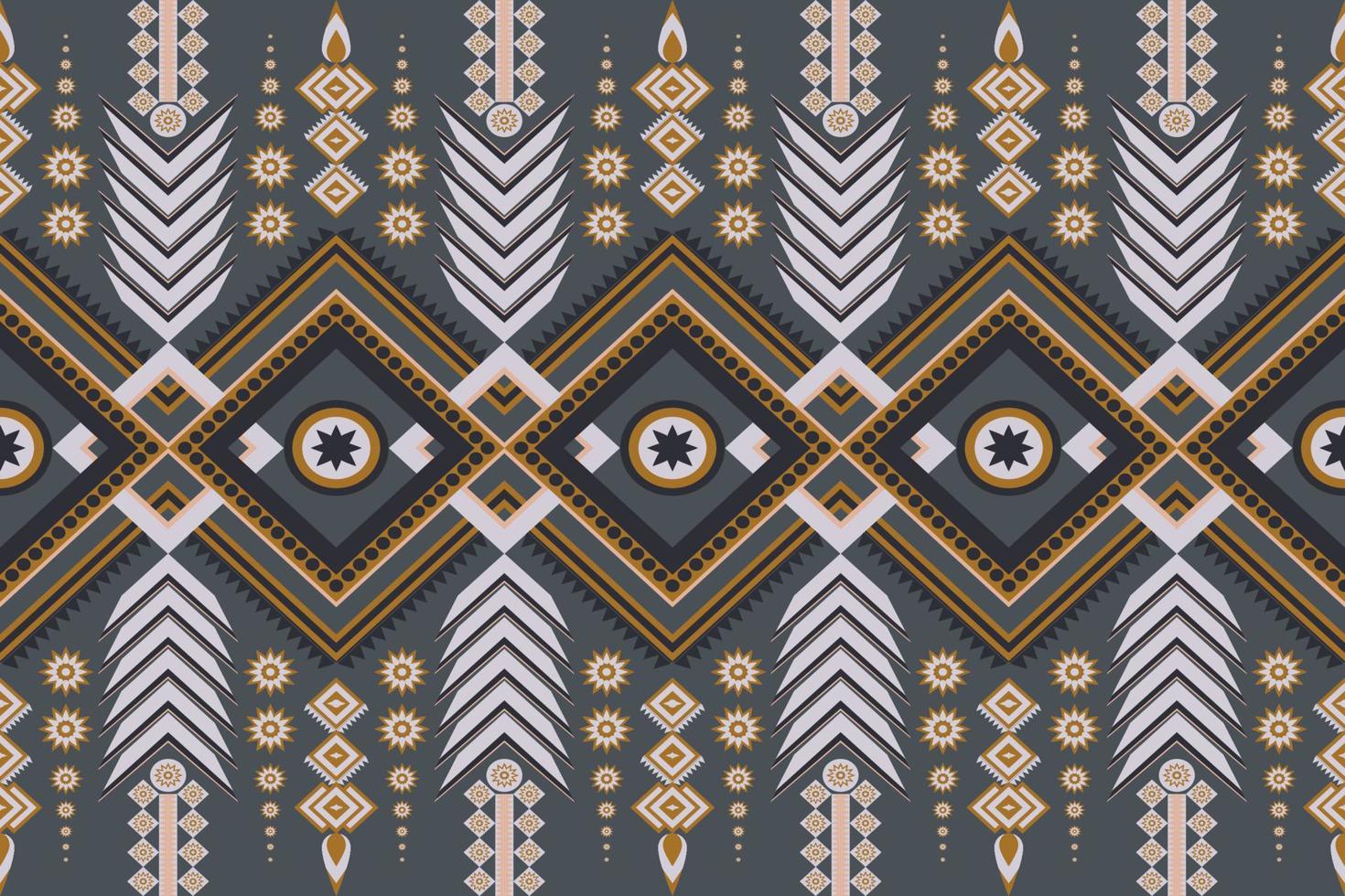 Abstract fabric designs from geometric shapes are joined together to form a seamless pattern. vector