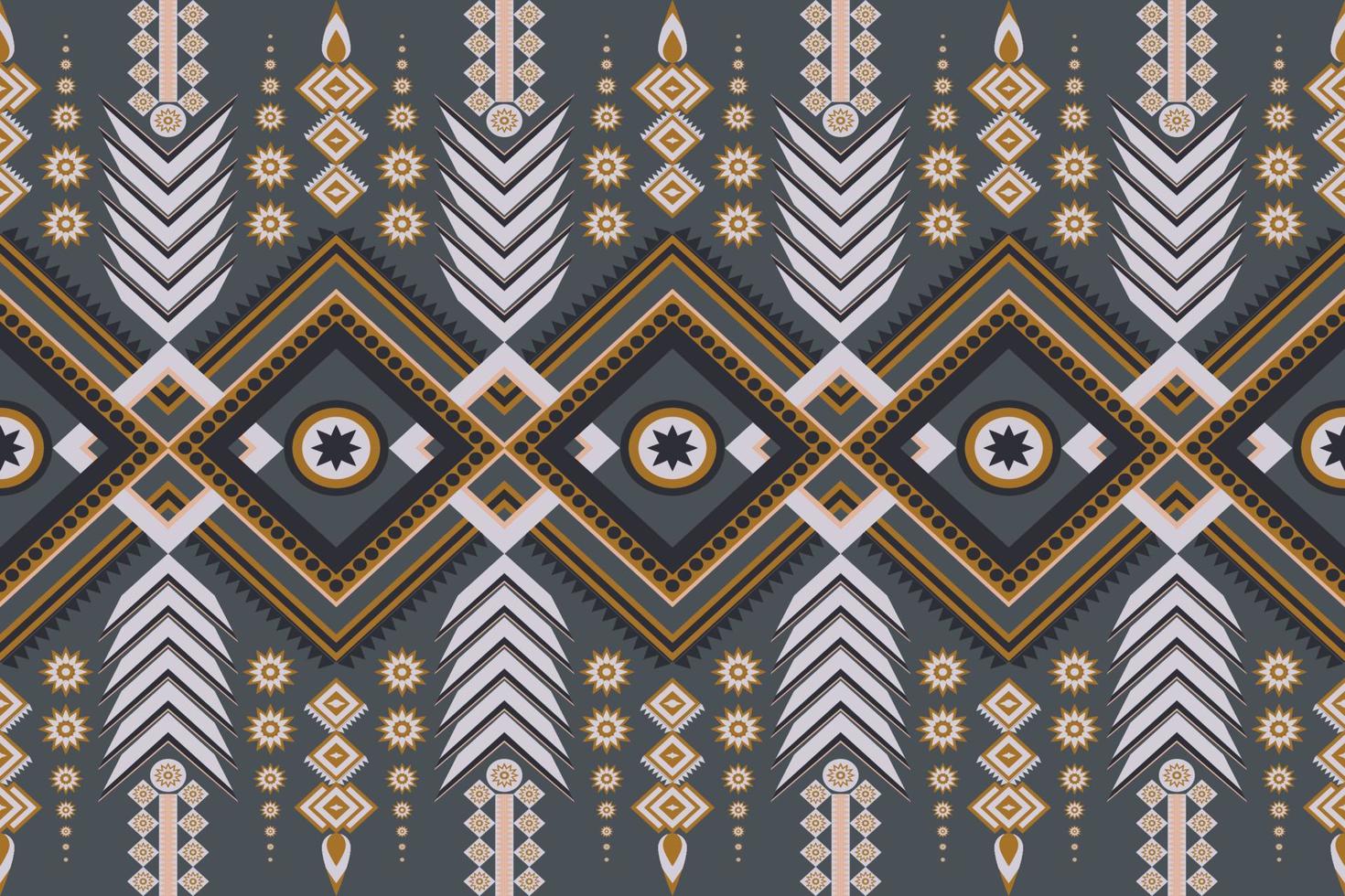 Abstract fabric designs from geometric shapes are joined together to form a seamless pattern. vector