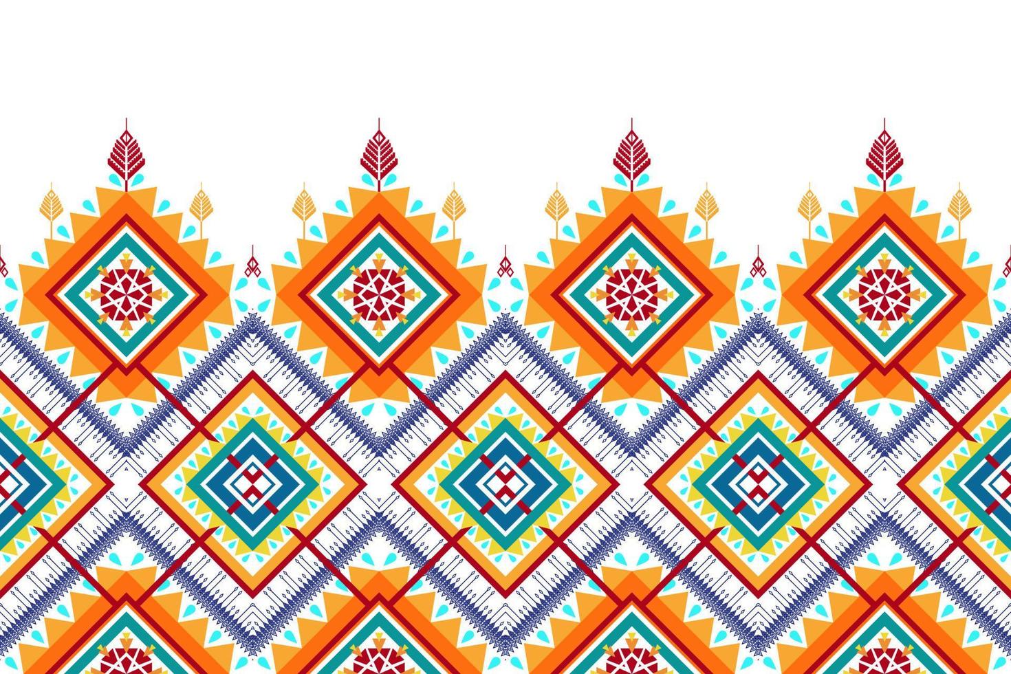 Geometric abstract ethnic seamless pattern design. Aztec fabric carpet mandala ornament chevron textile decoration wallpaper. Tribal turkey African Indian traditional embroidery vector