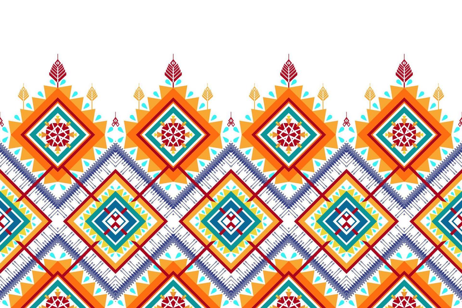 Geometric abstract ethnic seamless pattern design. Aztec fabric carpet mandala ornament chevron textile decoration wallpaper. Tribal turkey African Indian traditional embroidery vector