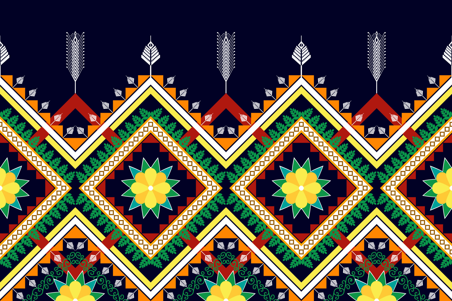 Floral ethnic seamless pattern design. Aztec fabric carpet mandala
