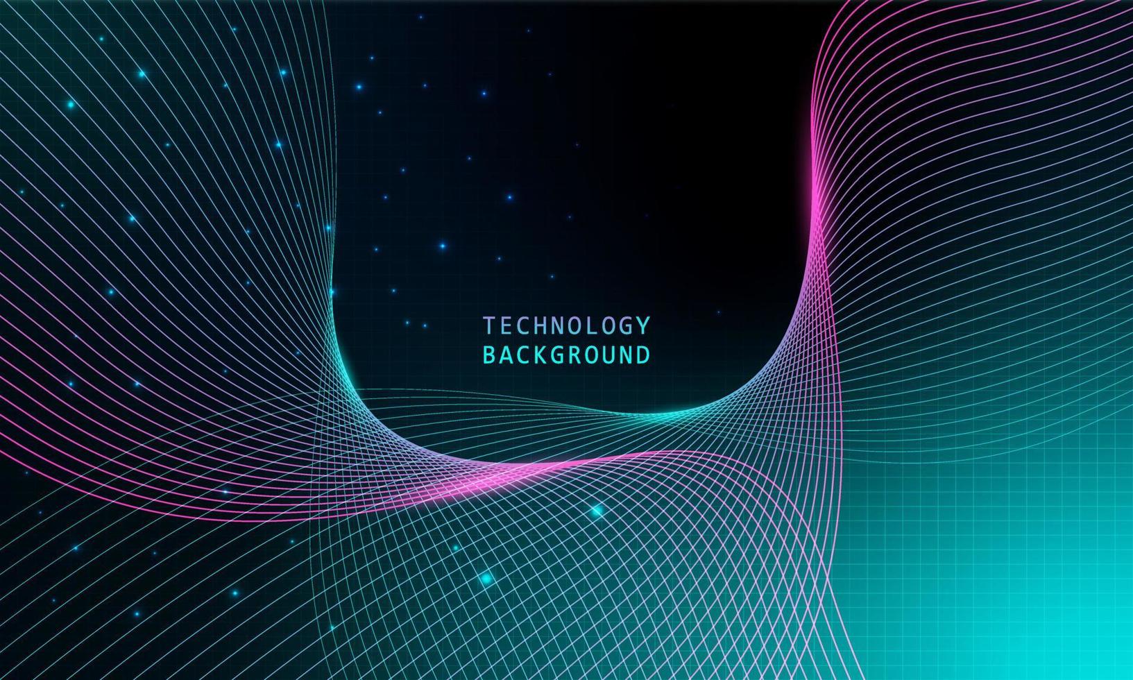 abstract wave technology background with blue light smooth and flow. vector