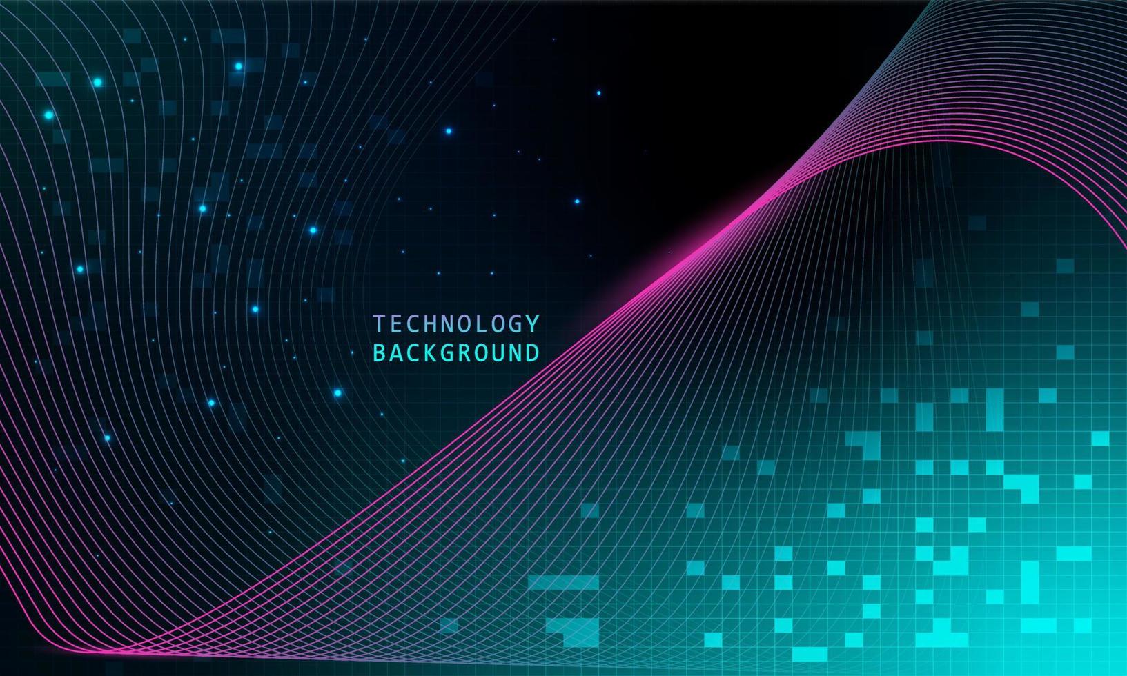 abstract wave technology background with blue light smooth and flow. vector