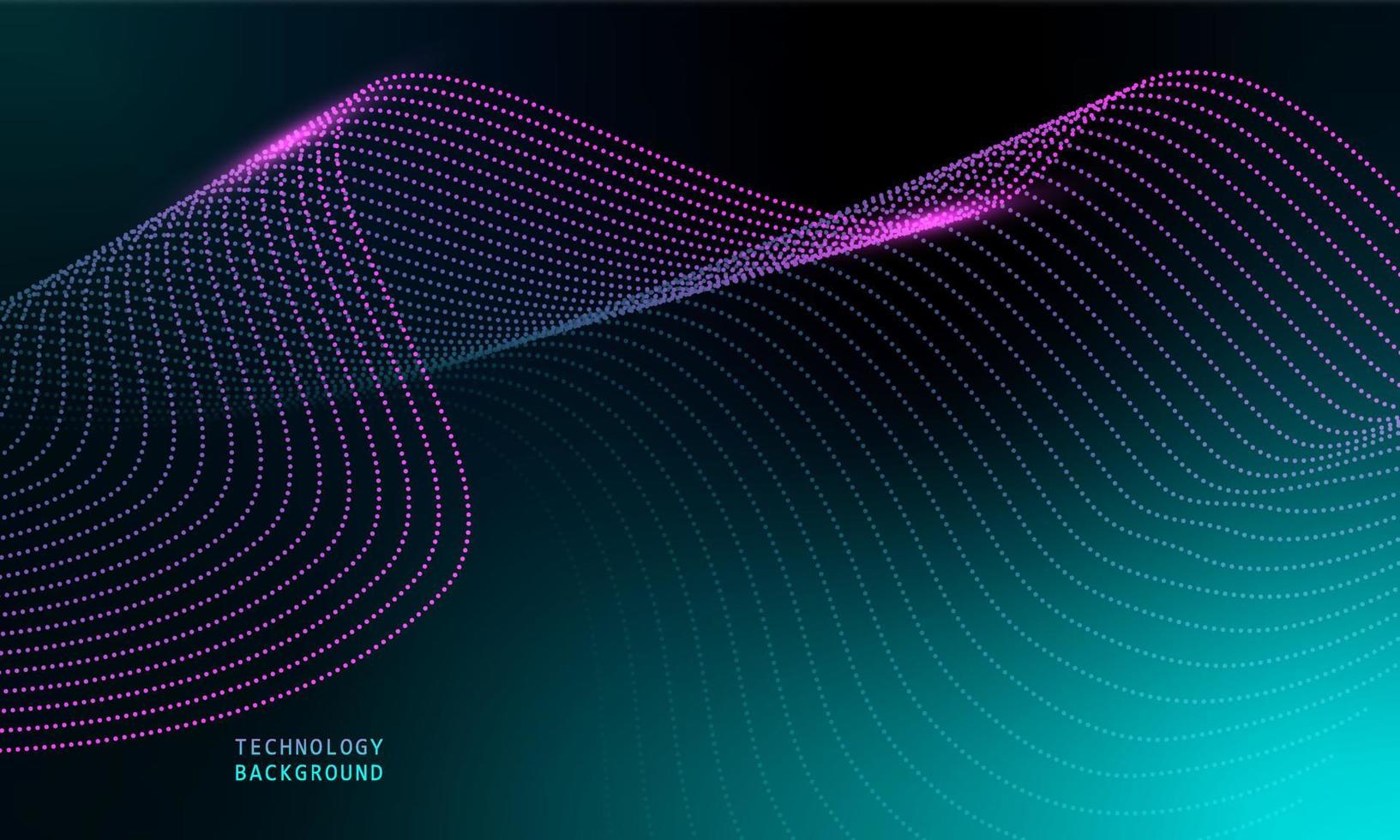 abstract wave technology background with blue light smooth and flow. vector