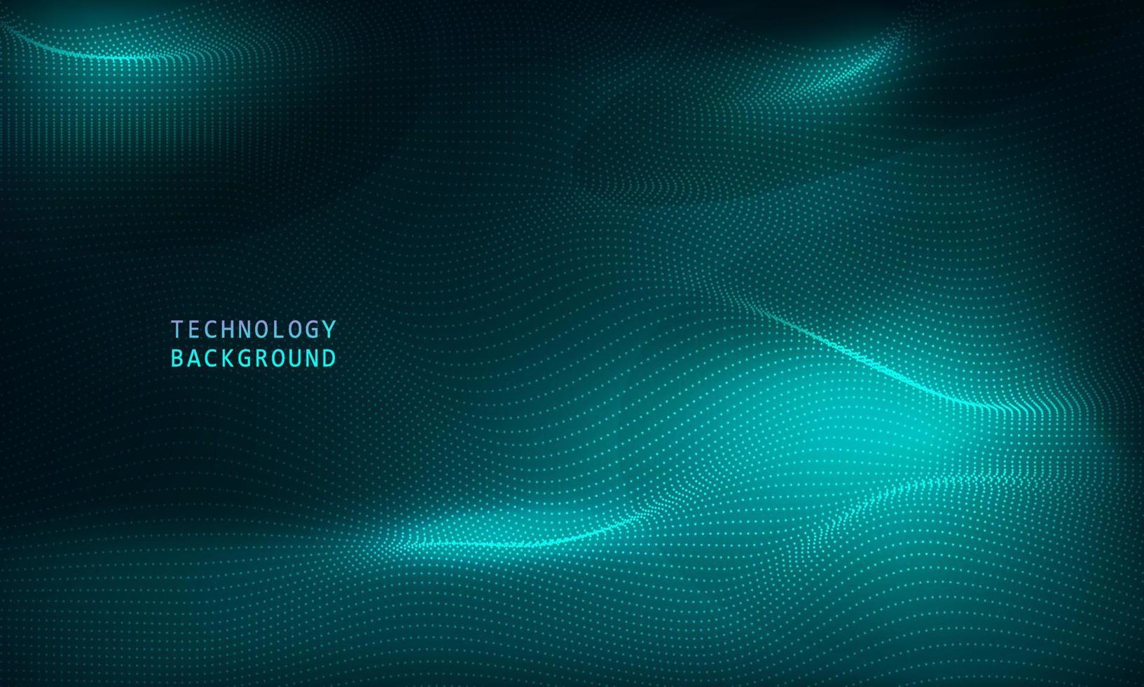 abstract wave technology background with blue light smooth and flow. vector