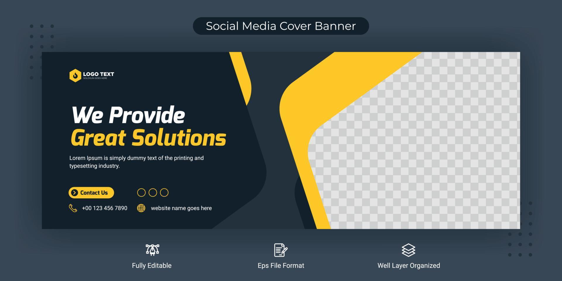 Creative corporate business marketing social media cover banner post web template vector