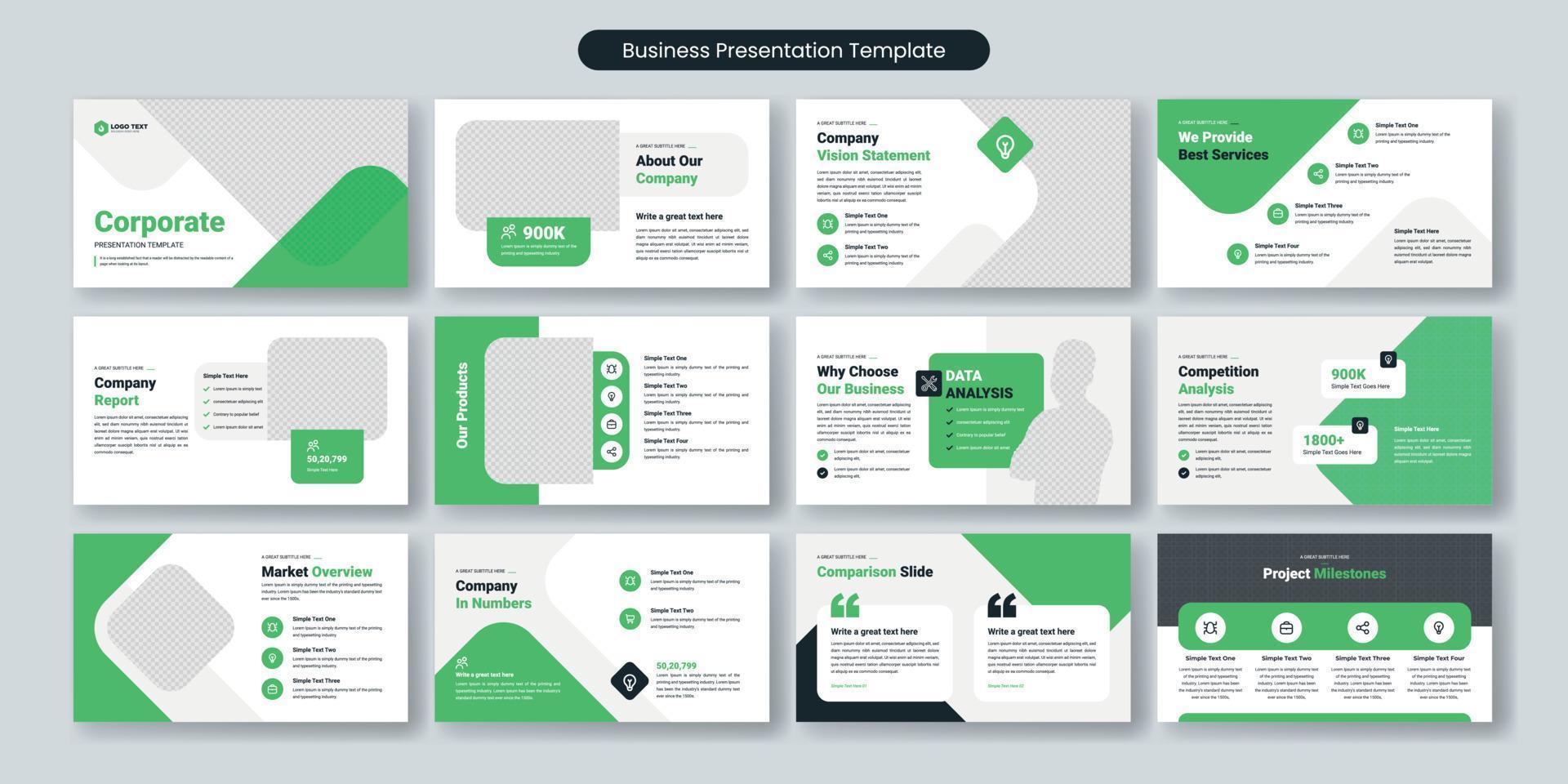 Creative business presentation slides template design. Use for modern presentation background, brochure design, website slider, landing page, annual report, company profile vector