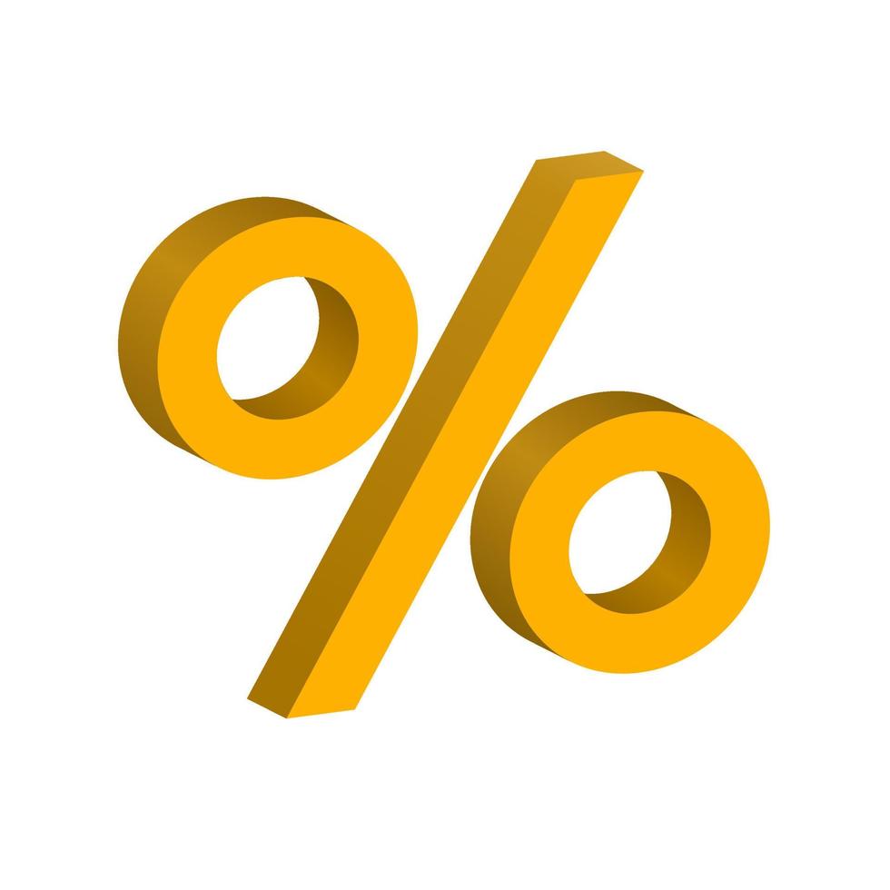 3d percent icon vector