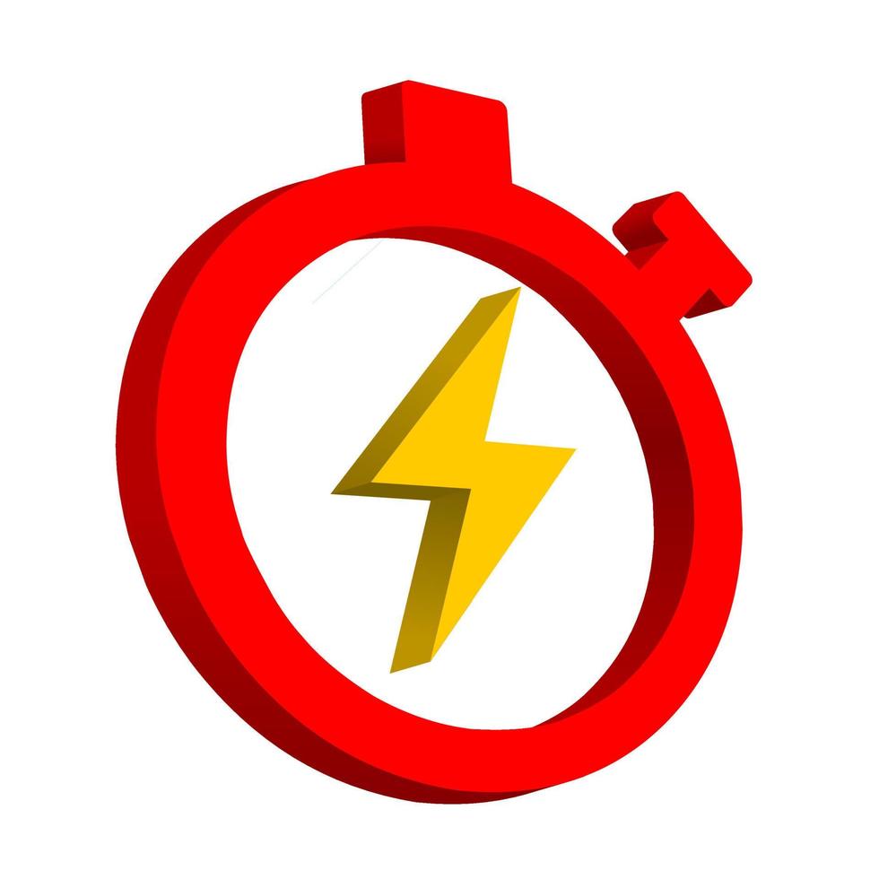 3d fast timer icon vector
