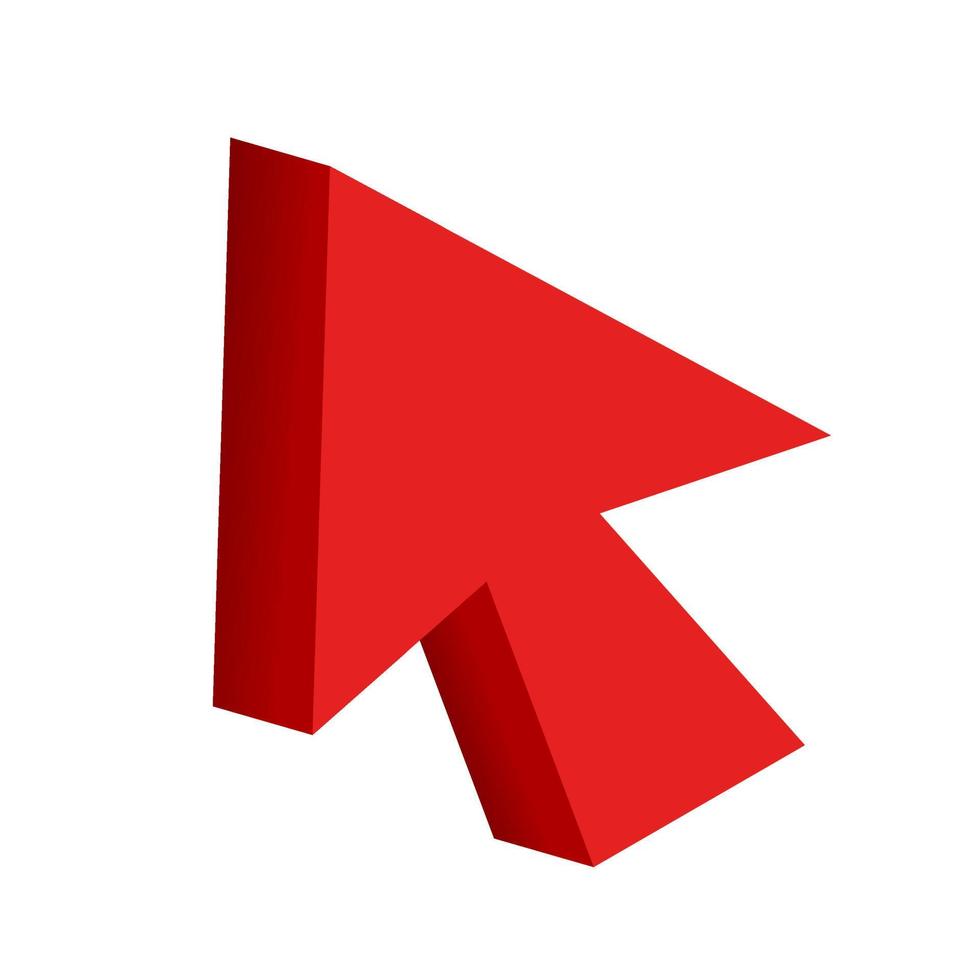 3d red cursor icon vector