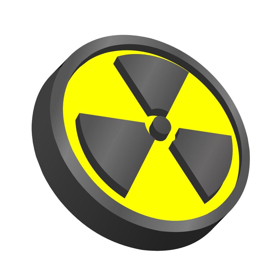 3d nuclear icon vector