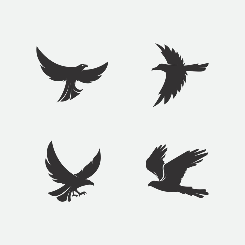 Birds and swallow dove logo design and vector animal wings and flying bird