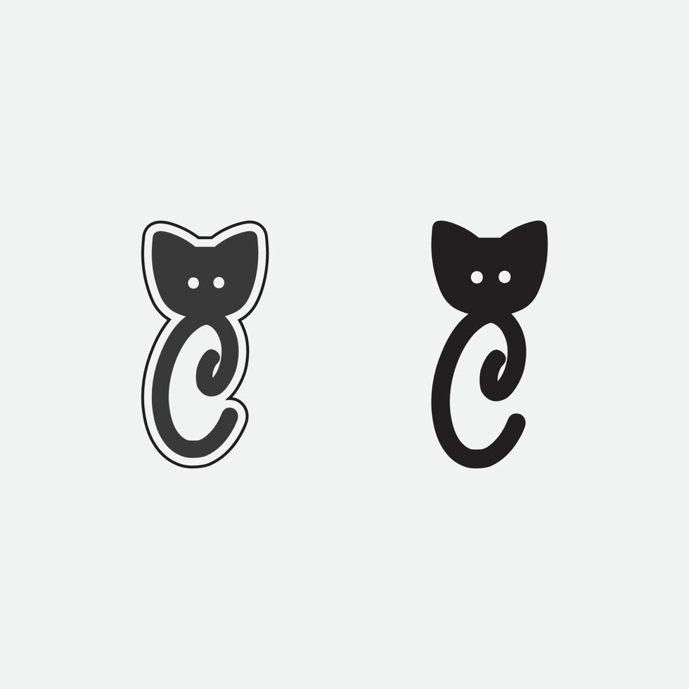 cat logo and vector animal icon footprint kitten calico logo dog symbol cartoon character sign illustration doodle design