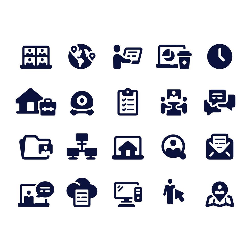 remote work icons vector design