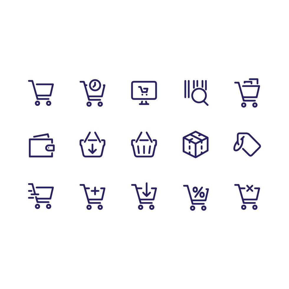 diseño de vectores de iconos de compras