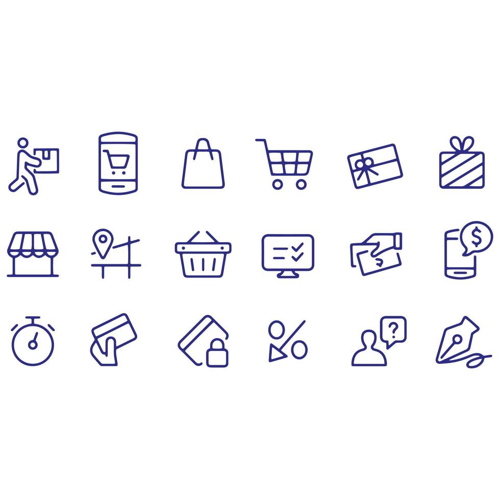 diseño de vectores de iconos de compras