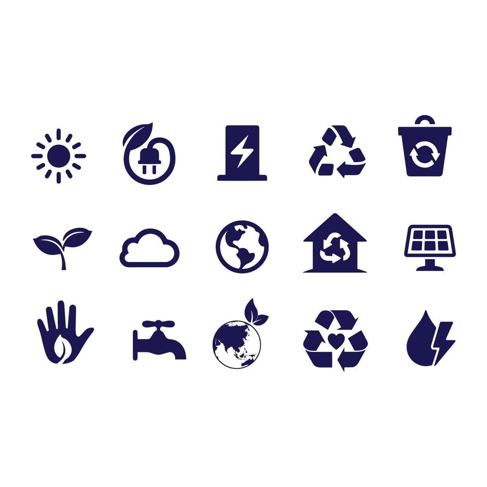 diseño de vectores de iconos de energía verde