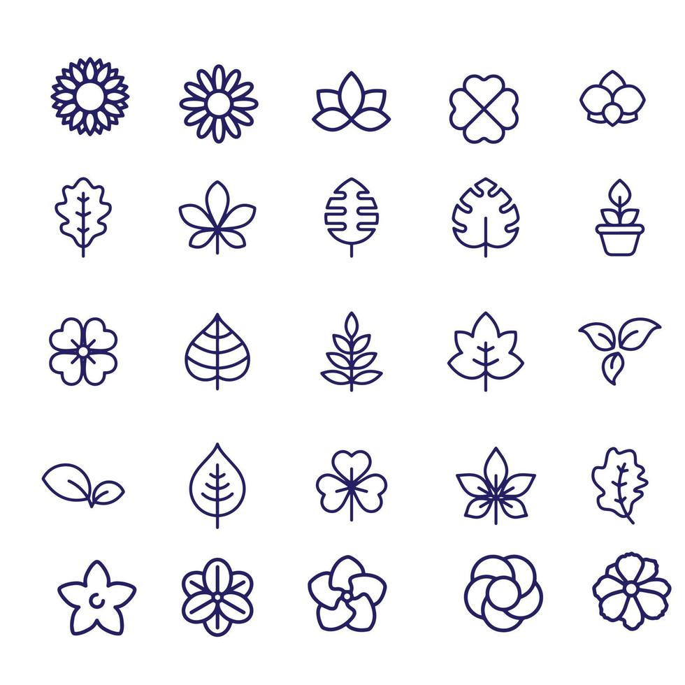 diseño de vectores de iconos de flores