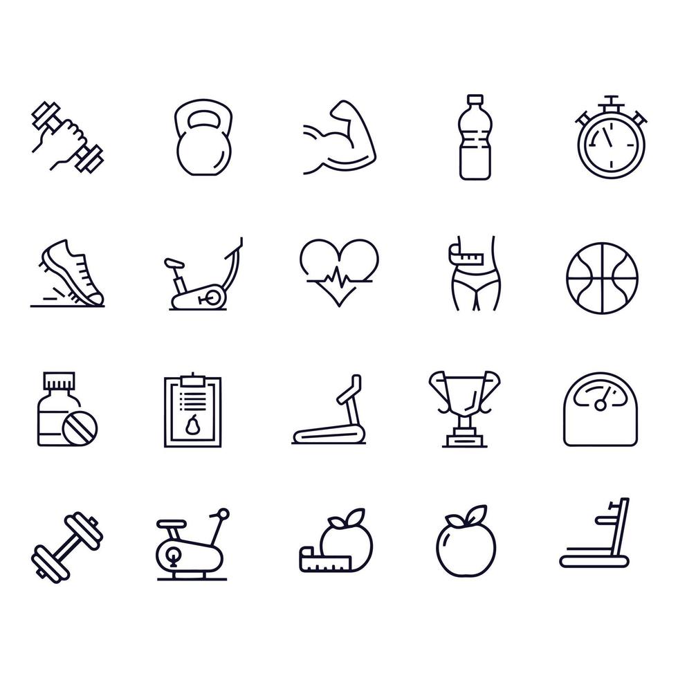 diseño de vectores de iconos de deporte y fitness