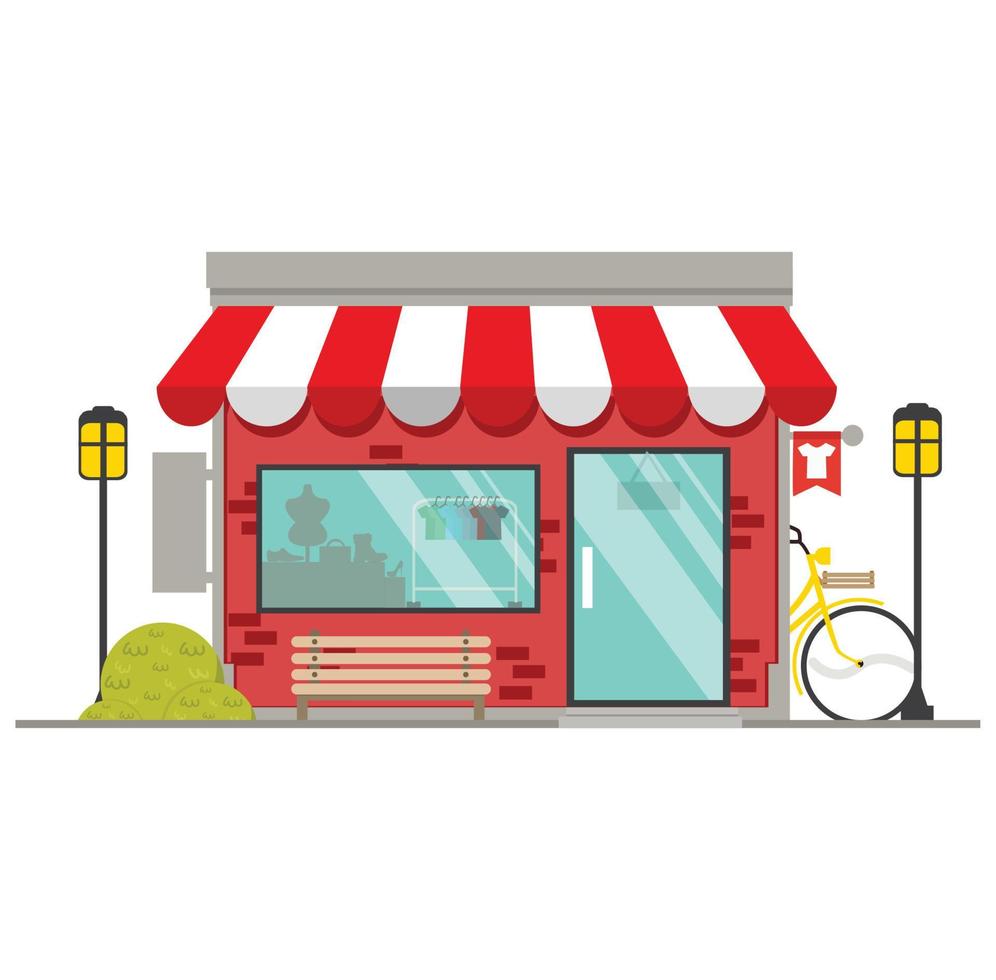 clothes shop Storefront vector Flat