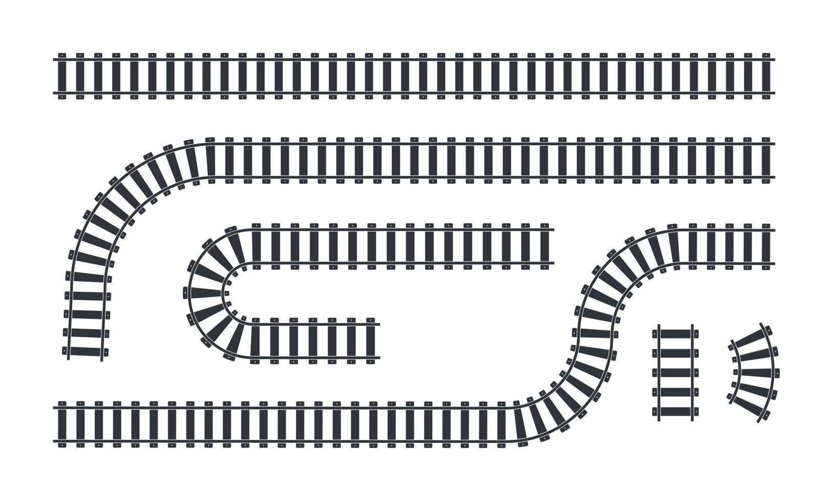 elementos de la vía del tren. mapa de rutas ferroviarias. ruta destino ubicación area.design plantilla vector ilustración