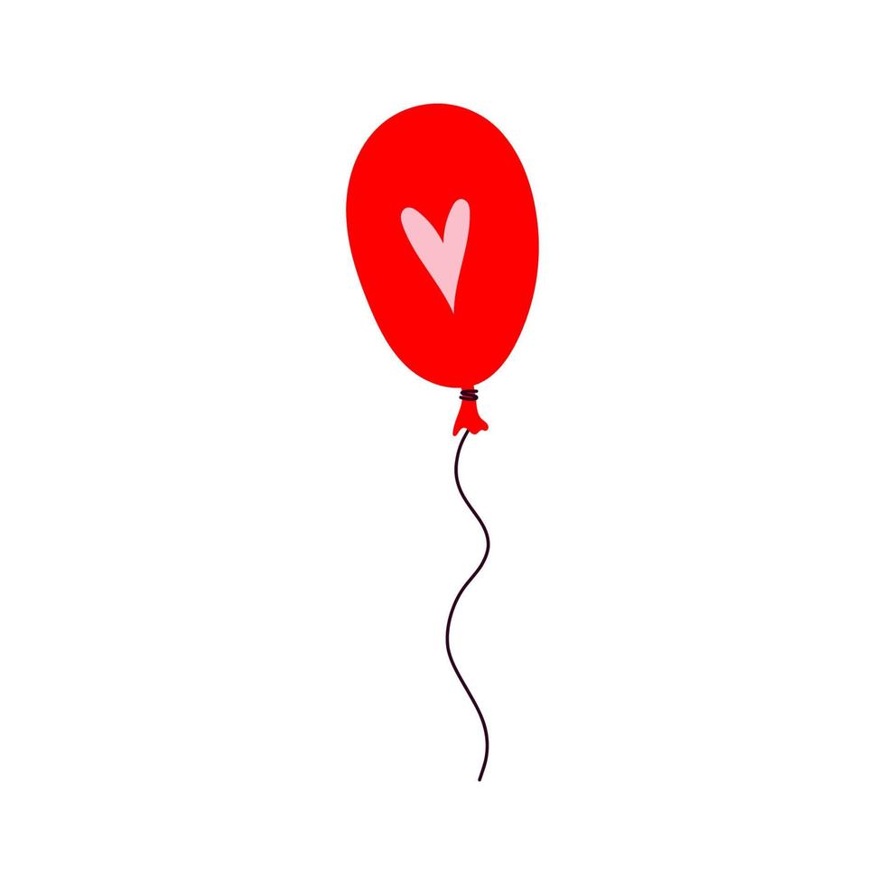 globo rojo con ilustración de corazón vector