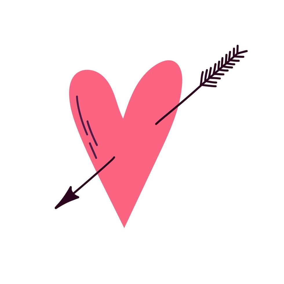 Heart pierced with arrow vector