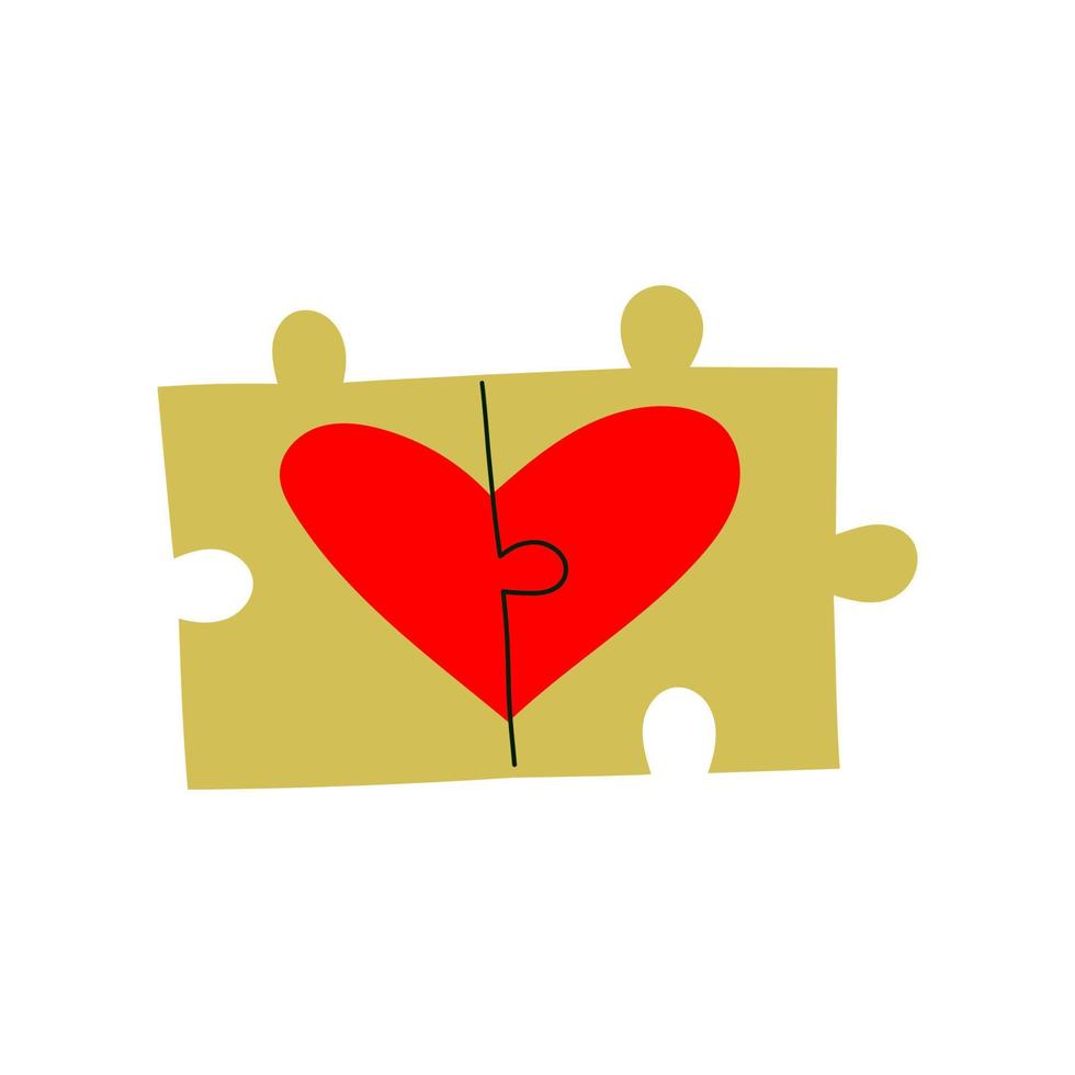 Puzzle or jigsaw with heart illustration vector