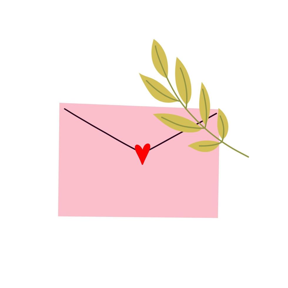 Envelope letter with heart-shaped wax seal vector