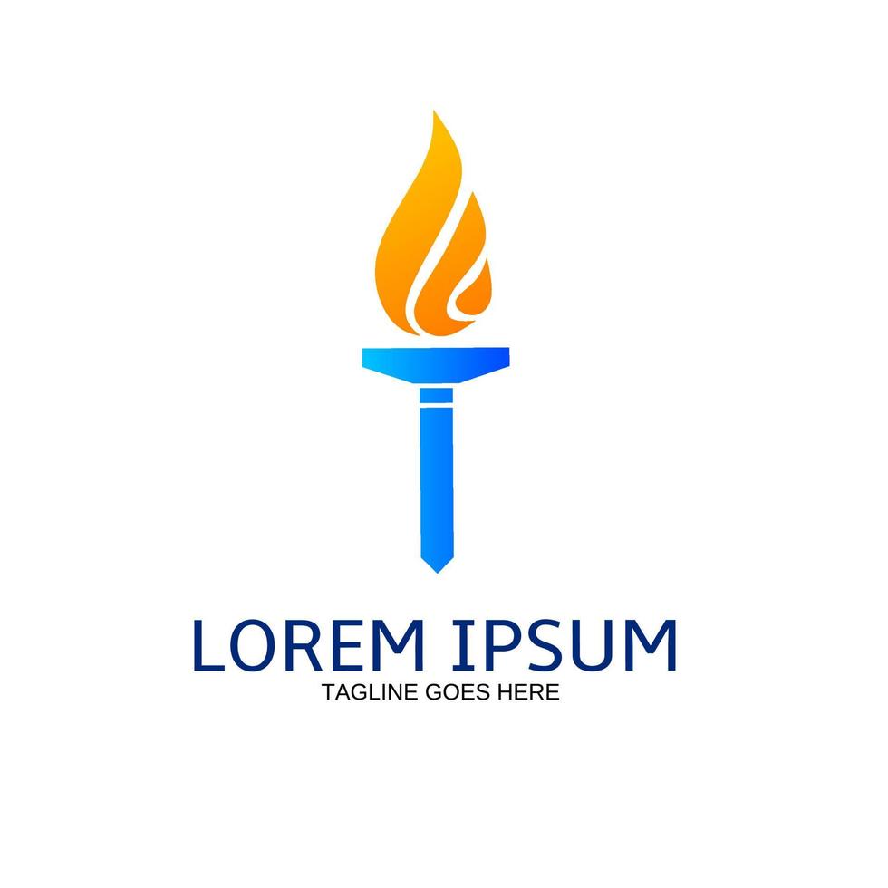 Illustration vector graphics of template logo torch