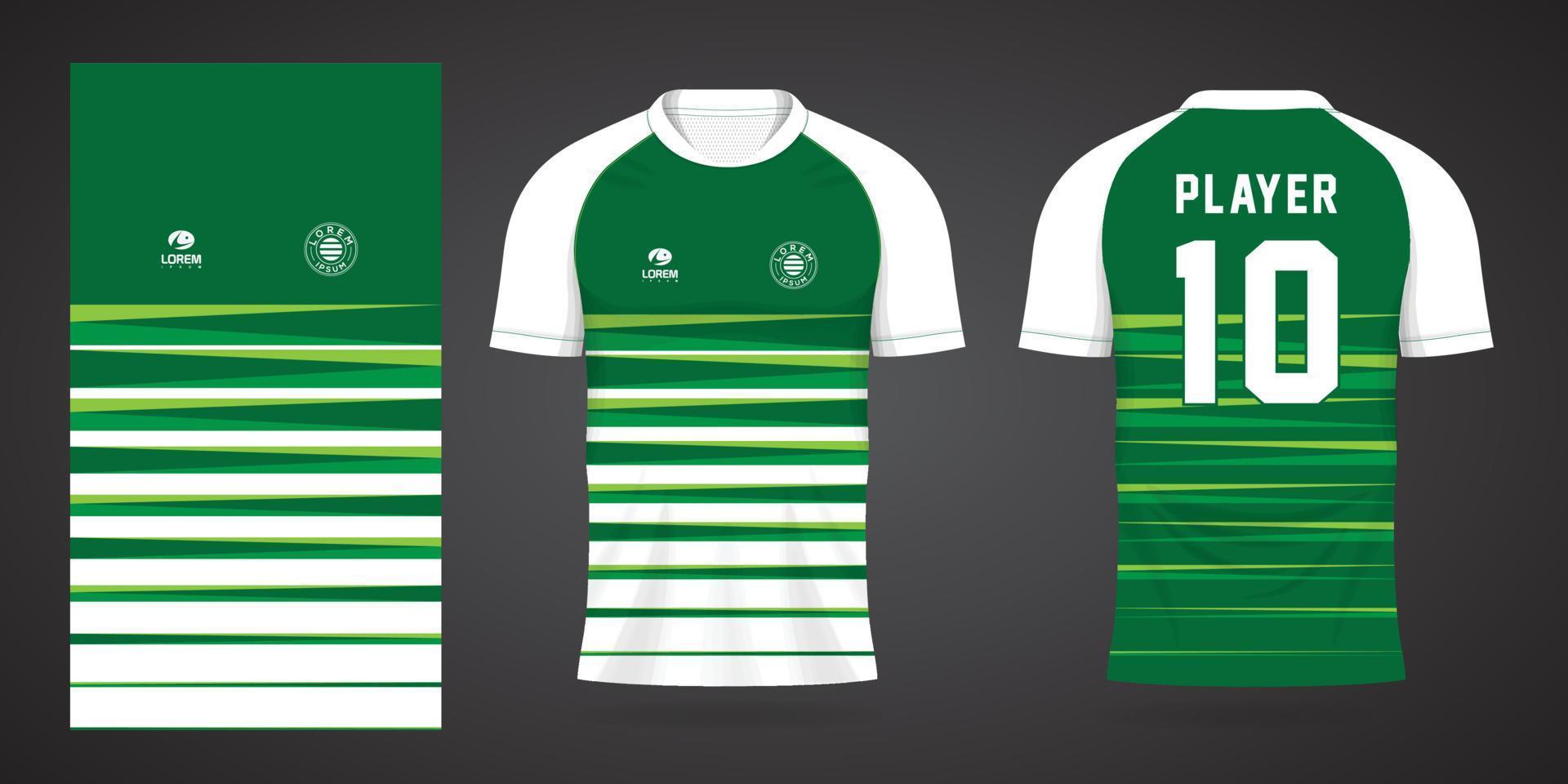 green sports shirt jersey design template vector