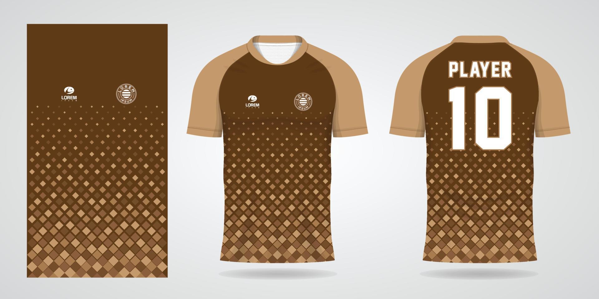 brown sports shirt jersey design template vector