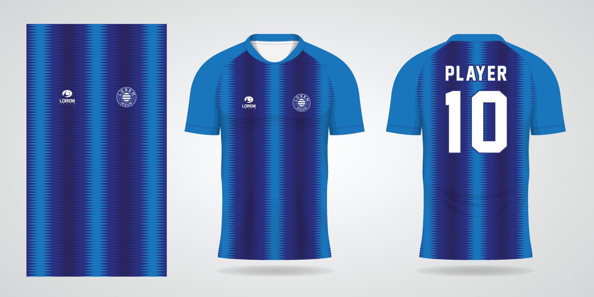 blue sports shirt jersey design template vector