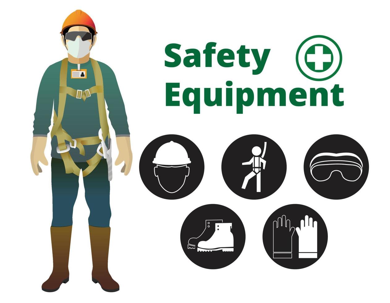 safety equipment, construction concept,Vector illustration vector