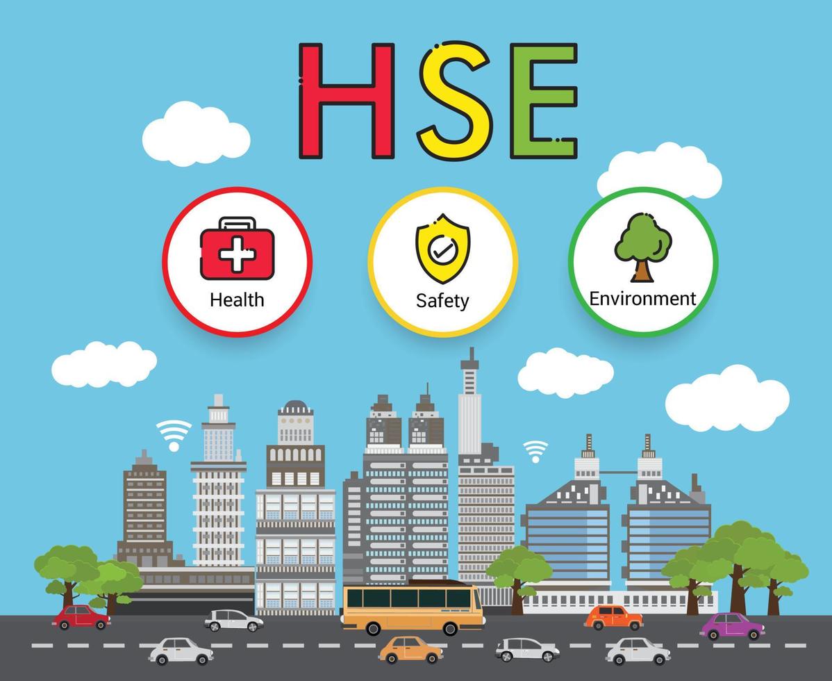 HSE concept ,Health Safety Environment acronym, vector icon design